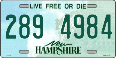 NH license plate 2894984