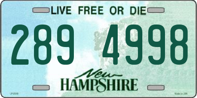 NH license plate 2894998