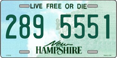 NH license plate 2895551