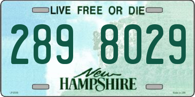NH license plate 2898029