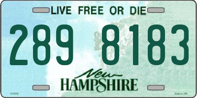 NH license plate 2898183