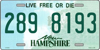 NH license plate 2898193
