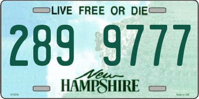 NH license plate 2899777