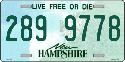 NH license plate 2899778