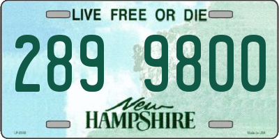 NH license plate 2899800