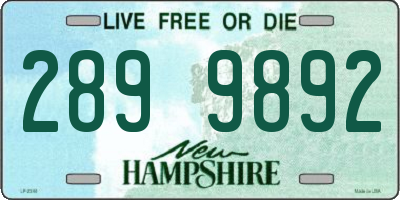 NH license plate 2899892