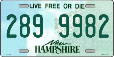 NH license plate 2899982