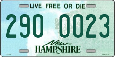 NH license plate 2900023