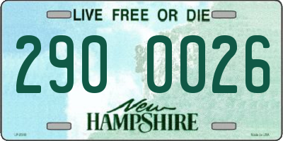 NH license plate 2900026