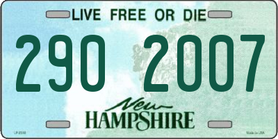 NH license plate 2902007