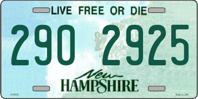 NH license plate 2902925