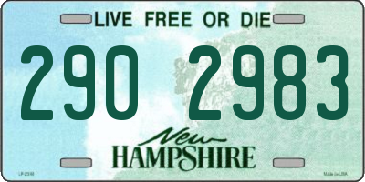 NH license plate 2902983