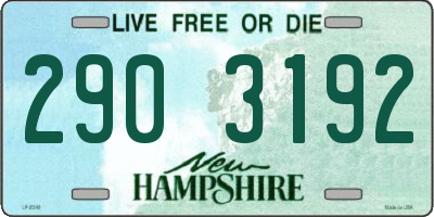 NH license plate 2903192