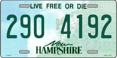 NH license plate 2904192