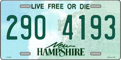NH license plate 2904193