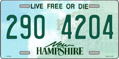 NH license plate 2904204