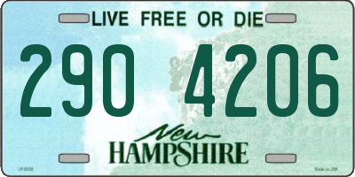 NH license plate 2904206