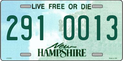 NH license plate 2910013