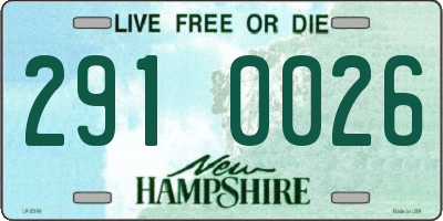 NH license plate 2910026