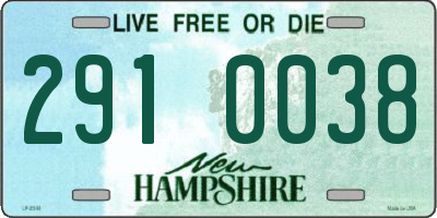 NH license plate 2910038