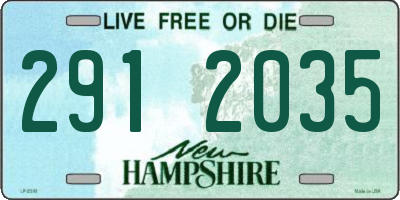 NH license plate 2912035