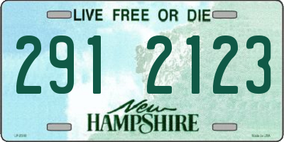 NH license plate 2912123