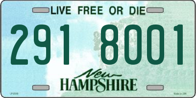 NH license plate 2918001