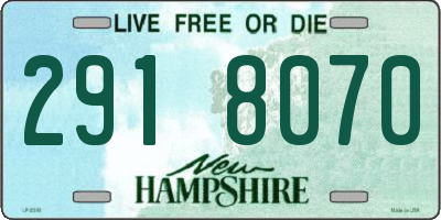 NH license plate 2918070