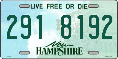 NH license plate 2918192