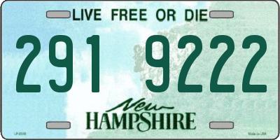 NH license plate 2919222