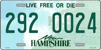 NH license plate 2920024