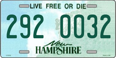 NH license plate 2920032