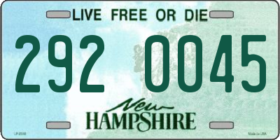 NH license plate 2920045