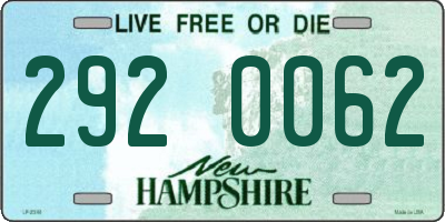 NH license plate 2920062