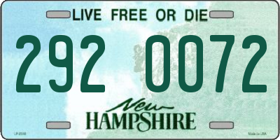 NH license plate 2920072