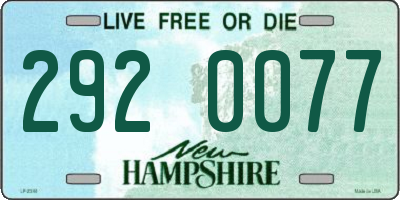 NH license plate 2920077