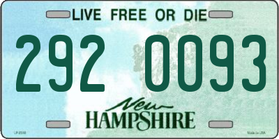 NH license plate 2920093