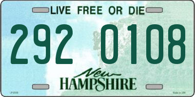 NH license plate 2920108