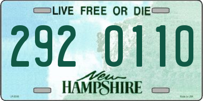 NH license plate 2920110