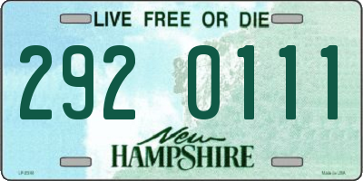 NH license plate 2920111