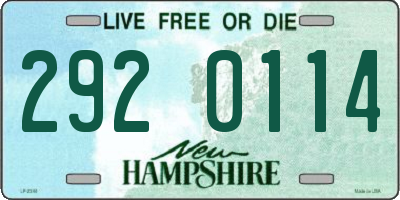 NH license plate 2920114