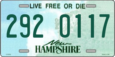 NH license plate 2920117