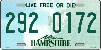 NH license plate 2920172