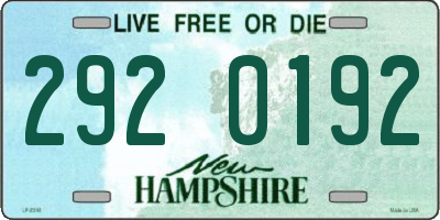 NH license plate 2920192