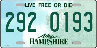 NH license plate 2920193