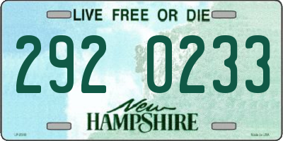NH license plate 2920233