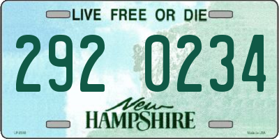 NH license plate 2920234