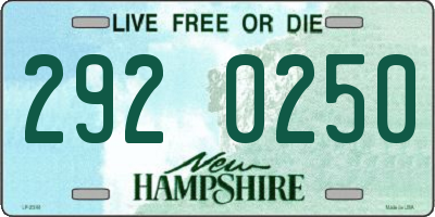 NH license plate 2920250