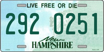 NH license plate 2920251