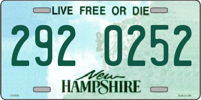 NH license plate 2920252
